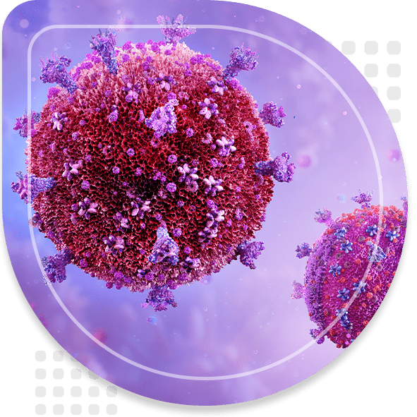 HIV virus cells. Scientifically accurate human immunodeficiency virus (HIV) close-up view.
