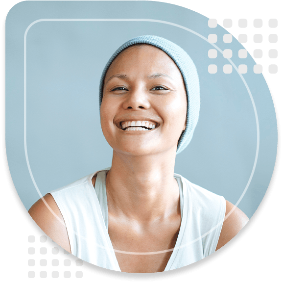 Portrait of the patient's smile is a cancer asian