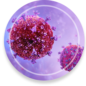 HIV virus cells. Scientifically accurate human immunodeficiency virus (HIV) close-up view.